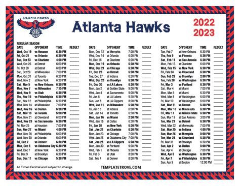 atlanta hawks basketball home schedule